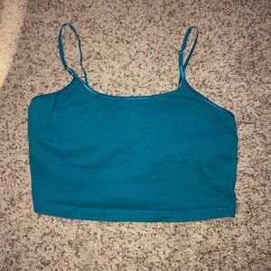 Zenana Outfitters cropped teal tank